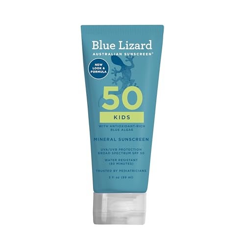 Blue Lizard Kids Mineral SPF 50 Sunscreen Lotion, 100% Mineral, Children’s Sunscreen, Water-Resistant Formula, Paraben-Free, Fragrance-Free, 3 fl oz - Image 1