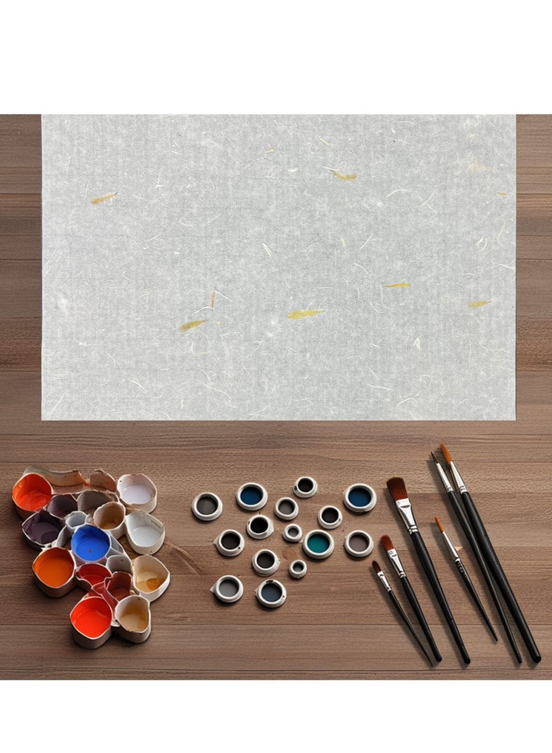 SYOSI 60 Pcs Mulberry Paper Sheets Real Flowers in Rice Paper for Art and Crafts Handmade Decoupage Vintage Craft Paper Sheets for Calligraphy Drawing Writing Art Decoupage Yellow Flower - Image 5