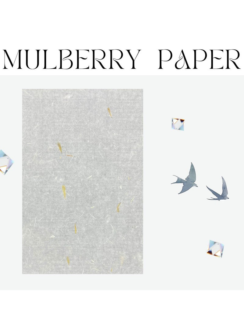 SYOSI 60 Pcs Mulberry Paper Sheets Real Flowers in Rice Paper for Art and Crafts Handmade Decoupage Vintage Craft Paper Sheets for Calligraphy Drawing Writing Art Decoupage Yellow Flower - Image 2