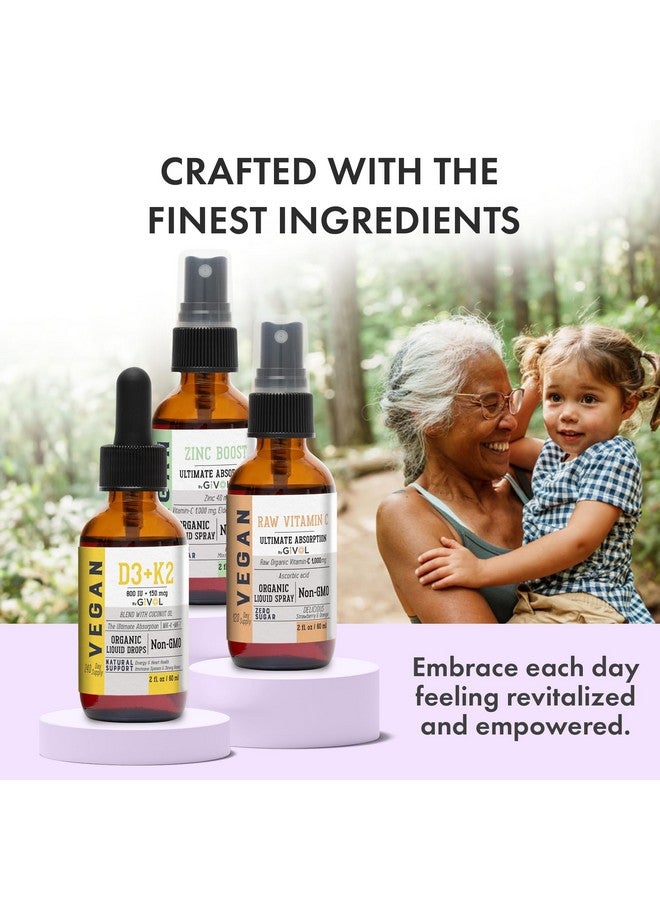 GIVOL Immunity Support Pack - Raw Vitamin C, D3 & K2 Liquid, Zinc Picolinate - Premium Heart Health Vitamins w/Essential Minerals, Antioxidant Properties, & Cardiovascular Benefits - 180 Days Supply - Image 5