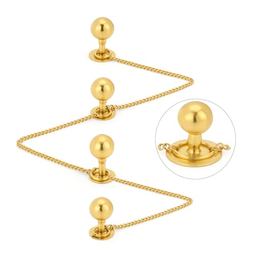 VAMA FASHIONS Golden Plated Bead Cufflinks Studs Tuxedo Shirt Suit Sherwani Blazer Coat kurta buttons for men Women - Image 1
