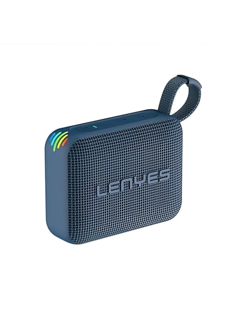 لينيس مكبر صوت بلوتوث صغير الحجم Lenyes S216 بقوة 6 واط مقاوم للماء بمعيار IPX7 صوت جهير عميق ستيريو TWS بلوتوث 5.3 يدعم بطاقة ذاكرة TF ومزود بحزام حمل صغير الحجم وخفيف الوزن أزرق - Image 1