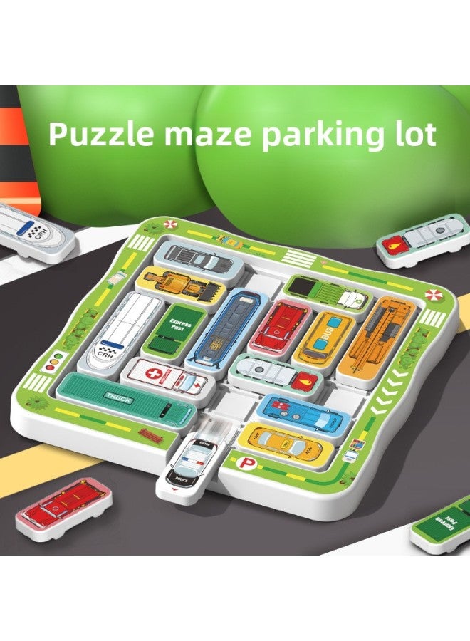 Puzzle Moving Car Depot Magnetic Suction Car Huarong Road Sliding Puzzle Digital Children's Thinking Training Customs Toys-Color:Non-magnetic Model-maze Huarong Road 22 Cars [750 Levels]-Specifications:Mail Order Box  - Image 2