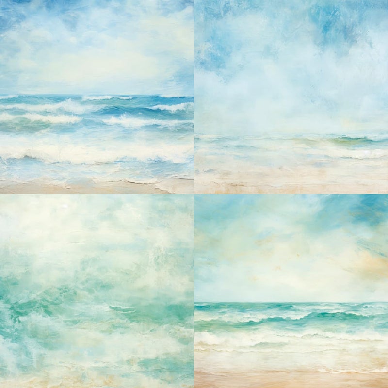 DESEACO Scrapbook Paper Pad 6x6 Craft Paper Single-Sided Watercolor Seaside Background Beach Ocean Theme, Wedding, Birthday Party Decoration Sheets 24 - Image 2