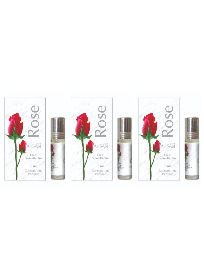 Rose Concentrated Perfume 6ml 3 pcs