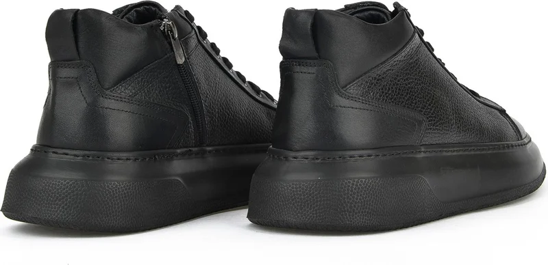 زيا Men's Leather Boots 143987Z445 Black