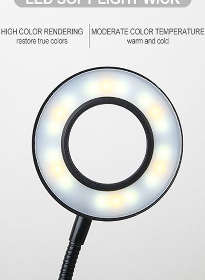 إسكدنيا مصباح LED لقراءة الكتب، يوضع على سطح الطاولة ومزود بمشبك للتثبيت أسود/ أبيض - Image 2