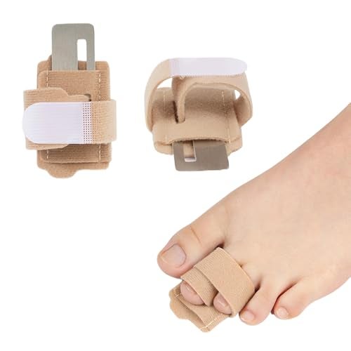 Anzailala 2pcs Hammer Toe Corrector for Women & Men, Reusable Fabric Hammer Toe Straightener for Broken Toes, Hammer Toe Splint Protector with Cushion Bandage - Image 1