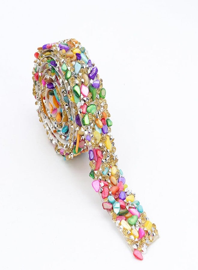 MAYCREATE® 1 Roll Self Adhesive Crystal Rhinestone Ribbon Strips Decorative Bling Diamond Glitter Shiny Color Stickers Tape Roll for DIY Crafts Wedding Party Decorations, 0.78 inches - Image 1