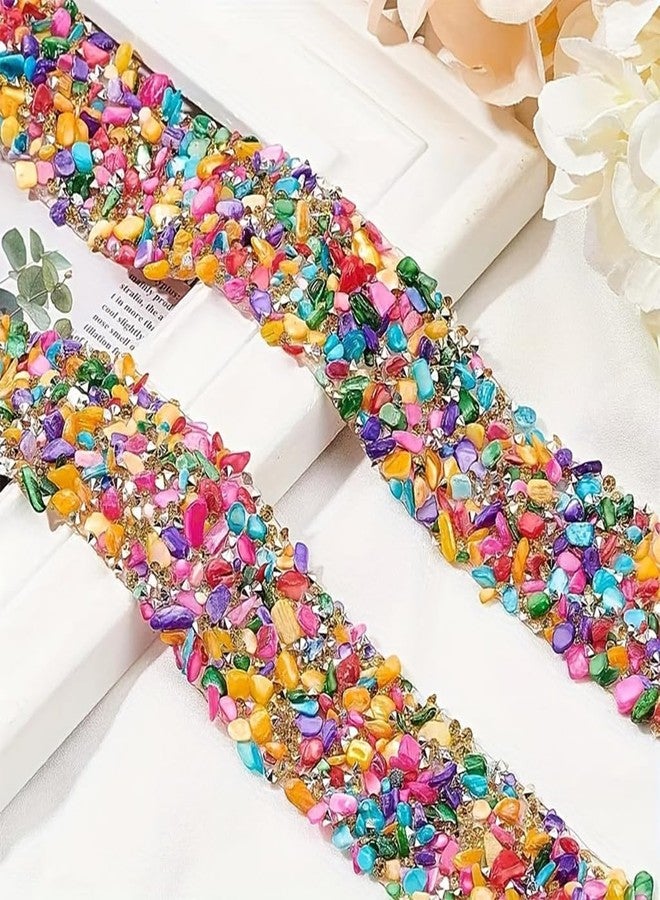 MAYCREATE® 1 Roll Self Adhesive Crystal Rhinestone Ribbon Strips Decorative Bling Diamond Glitter Shiny Color Stickers Tape Roll for DIY Crafts Wedding Party Decorations, 0.78 inches - Image 3