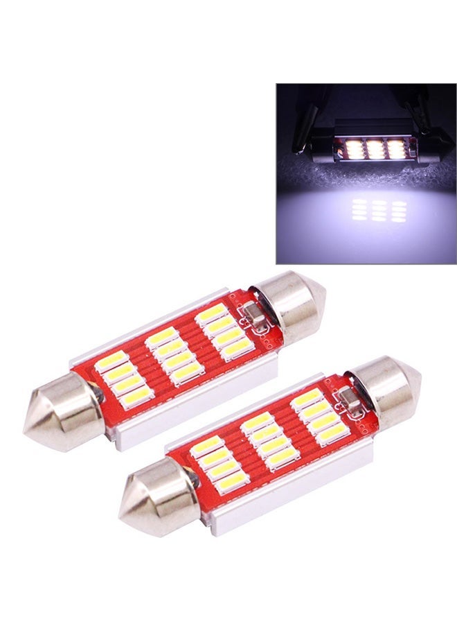 MUNTAQI 2-Piece 39mm 3.5W 180LM White Light 12 LED SMD 4014 CANBUS License Plate Reading Lights - Image 2