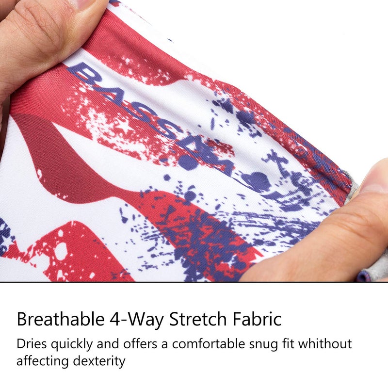 BASSDASH ALTIMATE Sun Protection Fingerless Fishing Gloves UPF 50+ Men’s Women’s UV Gloves for Kayaking Paddling Hiking Cycling Driving Shooting Training (Americana, M) - Image 4