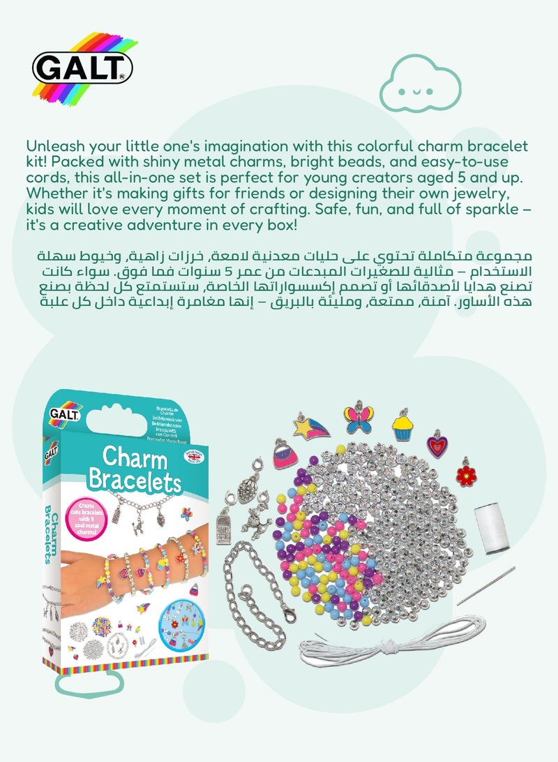 Galt Toys Charm Bracelets Jewellery Kit for Kids | DIY Beaded & Metal Charms | Complete Craft Set with Beads Needle Cotton Chain | 15.1x3.5x26.5 CM | Age 5+ | Gift Ready - Image 5