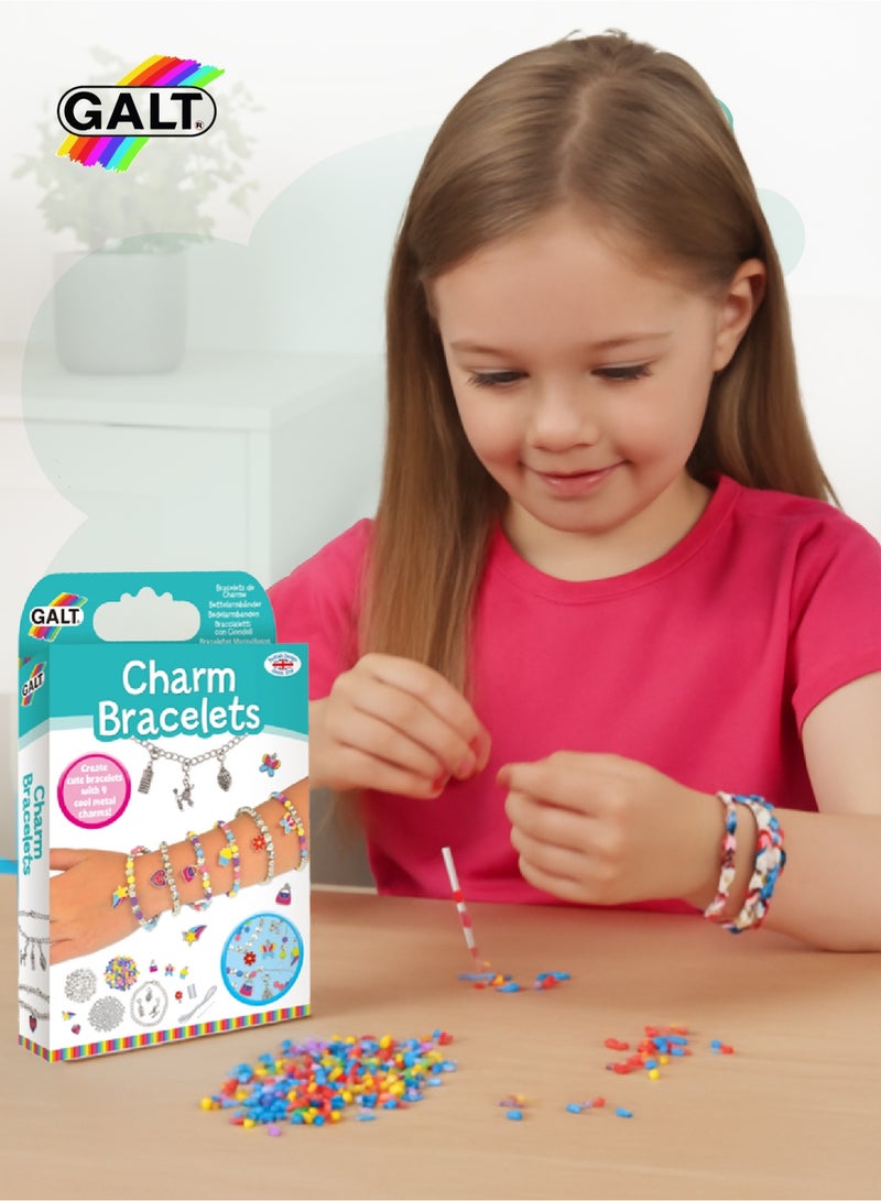 Galt Toys Charm Bracelets Jewellery Kit for Kids | DIY Beaded & Metal Charms | Complete Craft Set with Beads Needle Cotton Chain | 15.1x3.5x26.5 CM | Age 5+ | Gift Ready - Image 2