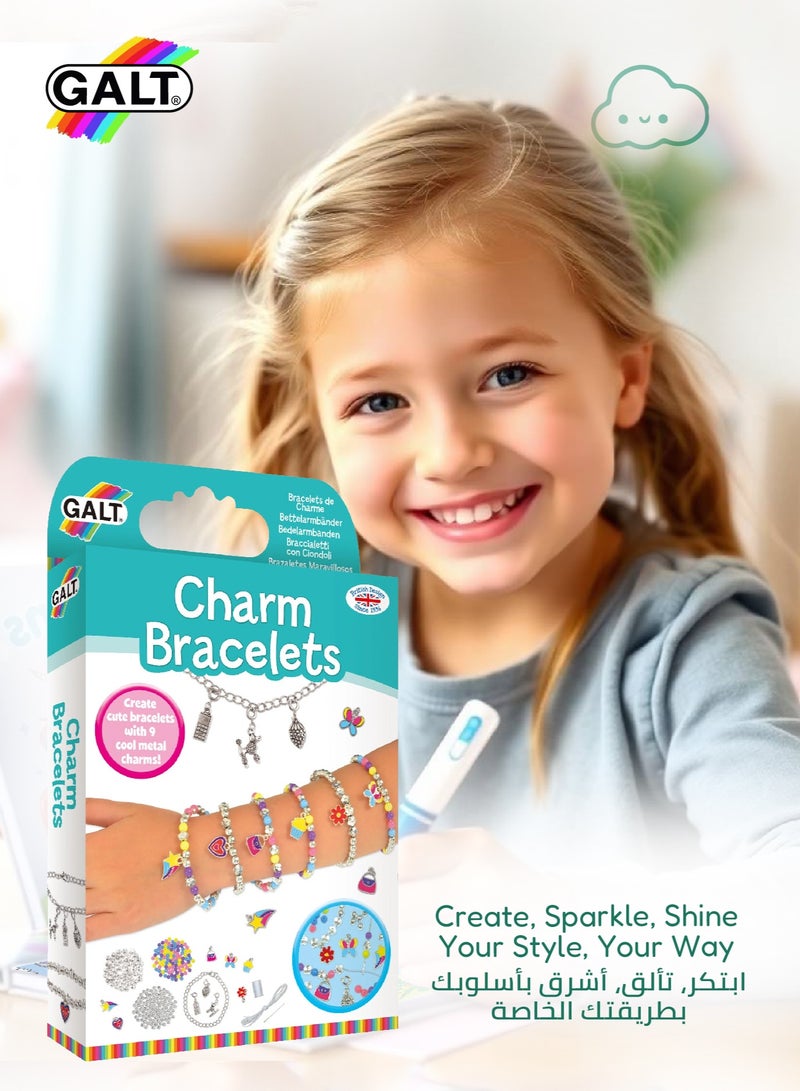 Galt Toys Charm Bracelets Jewellery Kit for Kids | DIY Beaded & Metal Charms | Complete Craft Set with Beads Needle Cotton Chain | 15.1x3.5x26.5 CM | Age 5+ | Gift Ready - Image 4
