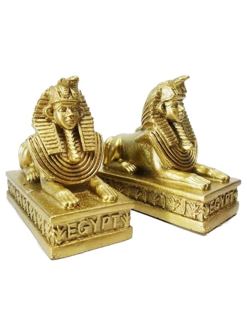 2 Pack Sphinx Statue, Resin Ancient Egyptian Sphinx  Statue Decorative Figurine, Sphinx Miniature Home Office Desktop Decorative Ornaments Souvenir Gift  - Image 1