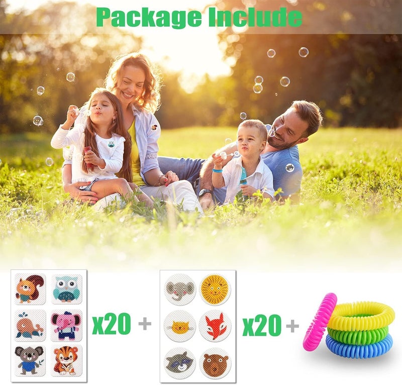 FUIN 240 Pack Mosquito Repellent Stickers, Bug Repellent Patches for Kid Adult Children, Natural Plant Based Ingredients Mosquito Patches Stickers with 4 Pack Mosquito Bracelets - Image 3