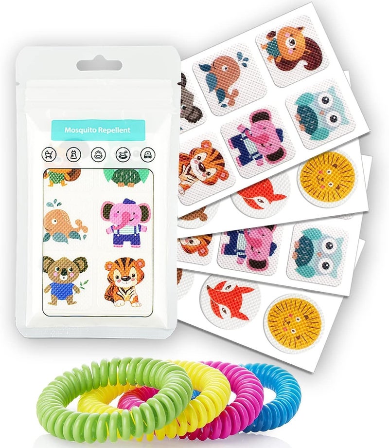 FUIN 240 Pack Mosquito Repellent Stickers, Bug Repellent Patches for Kid Adult Children, Natural Plant Based Ingredients Mosquito Patches Stickers with 4 Pack Mosquito Bracelets - Image 1