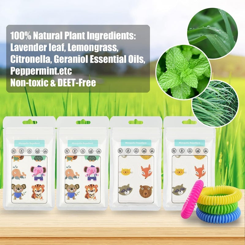FUIN 240 Pack Mosquito Repellent Stickers, Bug Repellent Patches for Kid Adult Children, Natural Plant Based Ingredients Mosquito Patches Stickers with 4 Pack Mosquito Bracelets - Image 5