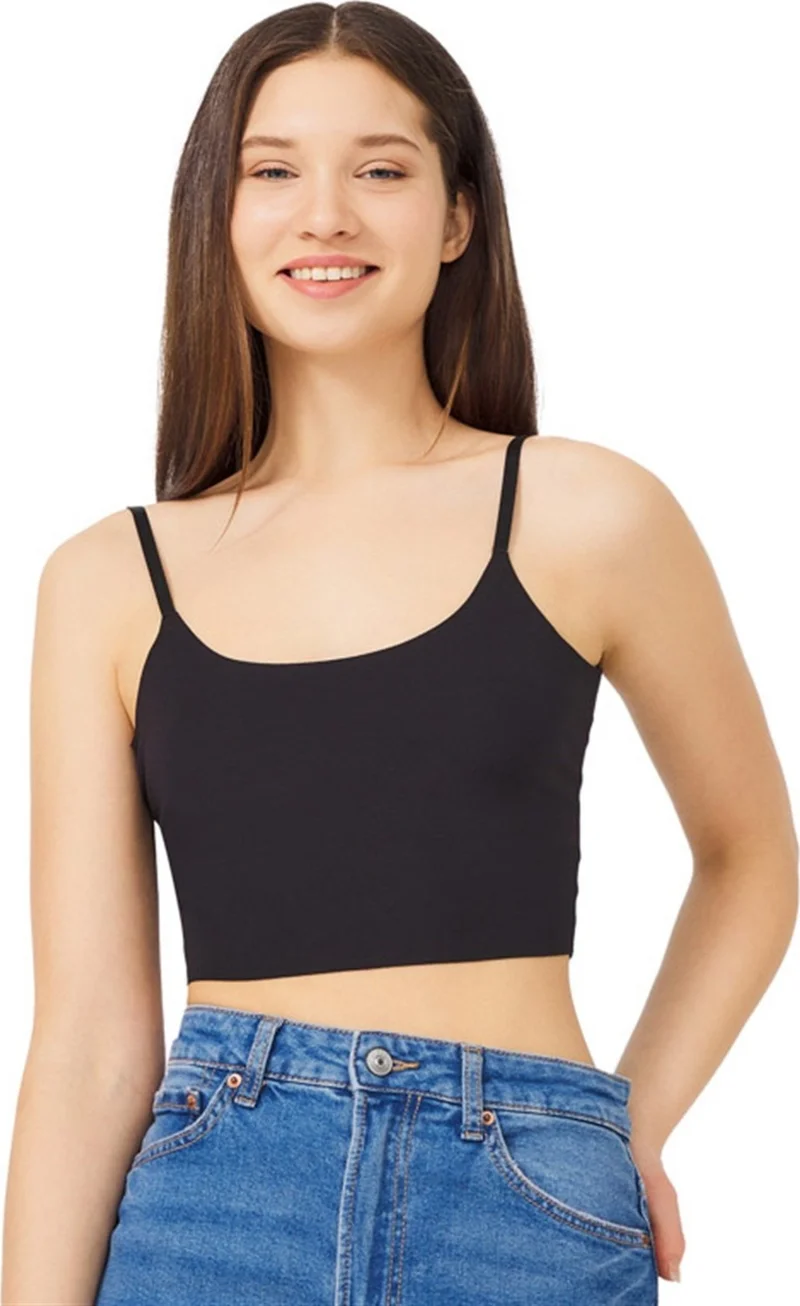 COTTONHILL Adjustable Thin Straps Laser Cut Crop Bustier 3 Pack-3