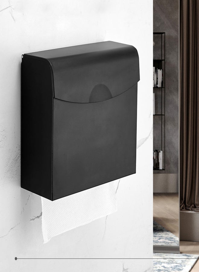 Paper Towel Dispenser Dual Dispensing Paper Towel Holder Dispenser Wall Mounted Drilling Waterproof Space Aluminum Bathroom Toilet Tissue Dispenser Kitchen Paper Towel Dispenser - Image 3