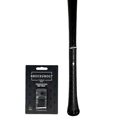BRUCE BOLT Premium Pro Baseball & Softball Black Bat Grip - 0.6mm - Image 1