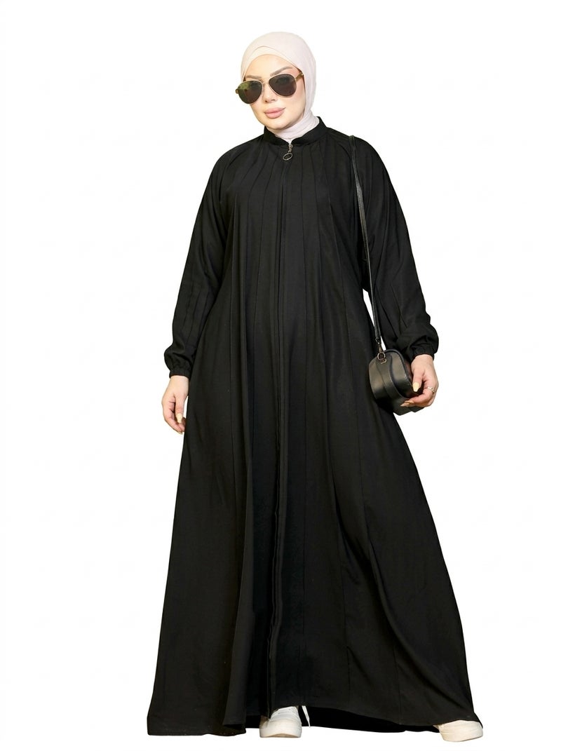 Elegant Long Black Women's Abaya with Loose Fit, Perfect for Daily Wear or Formal Occasions, Color: Black, One Size - Size 5XL-110-KG - Image 1