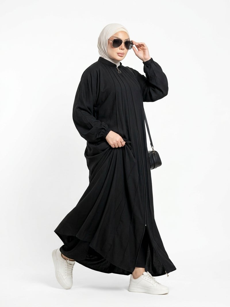 Elegant Long Black Women's Abaya with Loose Fit, Perfect for Daily Wear or Formal Occasions, Color: Black, One Size - Size 5XL-110-KG - Image 3