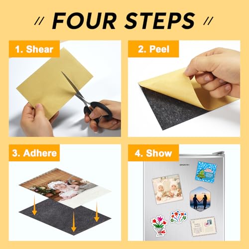Towjug Magnetic Adhesive Sheets,4" x 6",12 Pack,Easy-to-Use Magnetic Paper with Adhesive Backing for Photos & Postcards - Image 5