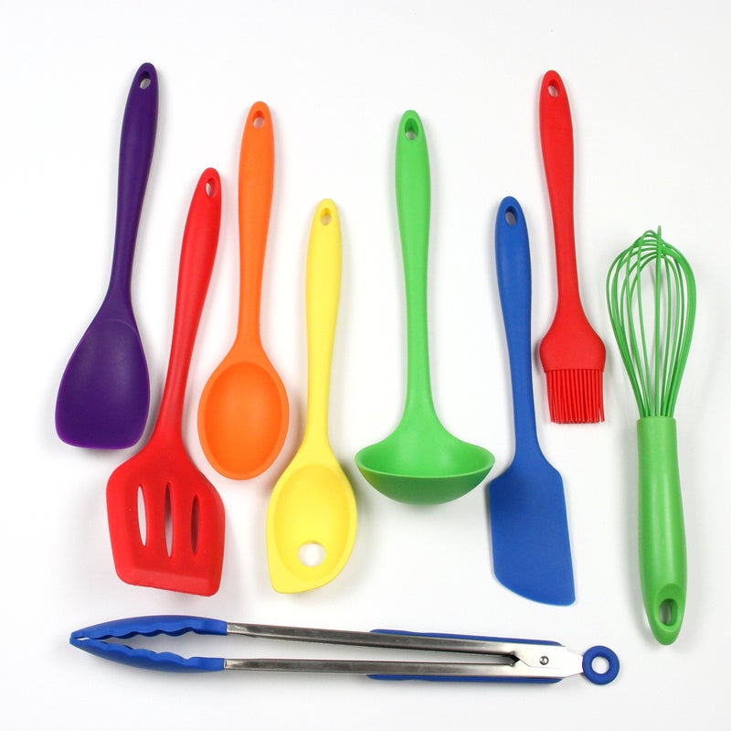 Chef Craft 9 Piece Multicolor Premium Silicone Kitchen Tool Set 42088