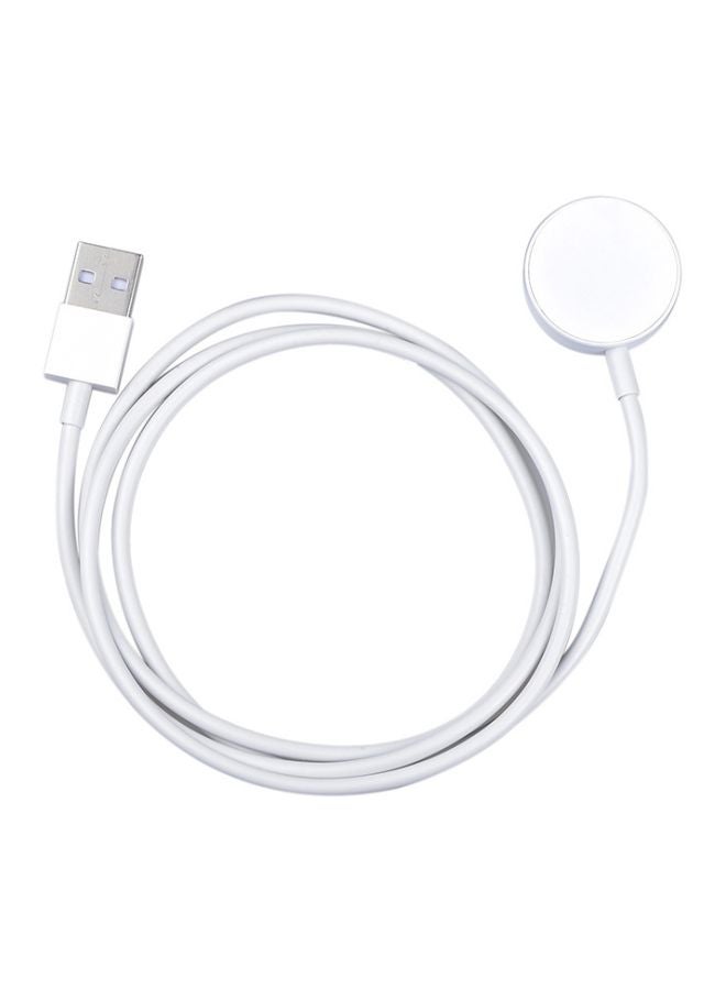 USB Magnetic Charging Cable For Apple Watch Series 1/2/3 38/42 mm White - Image 1