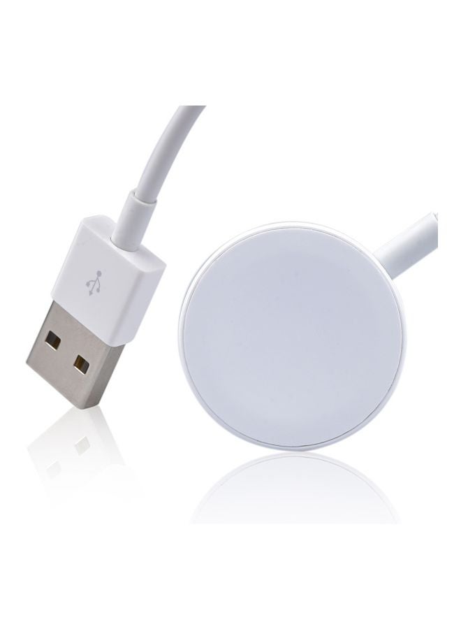 USB Magnetic Charging Cable For Apple Watch Series 1/2/3 38/42 mm White - Image 2