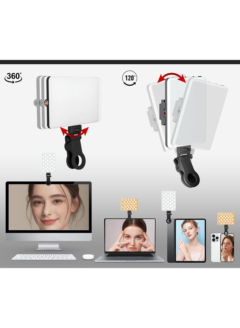 Rechargeable Clip-On Selfie Ring Light with 60 LED – Adjustable 3 Modes for Mobile, Android, iPhone, iPad, Laptop, TikTok, Makeup, Vlogging  - Image 3