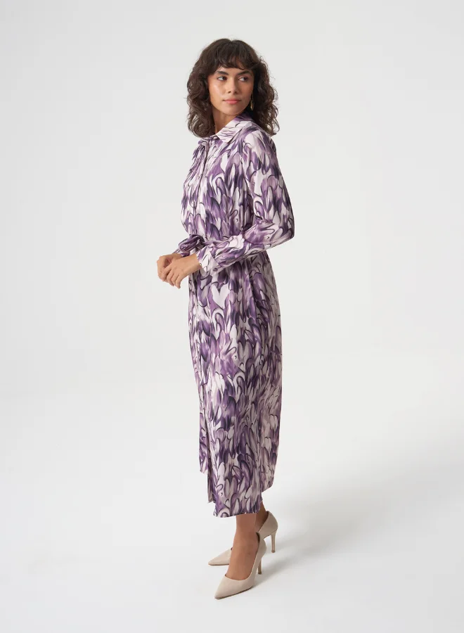 MIZALLE ELLIPSE PATTERNED SHIRT DRESS