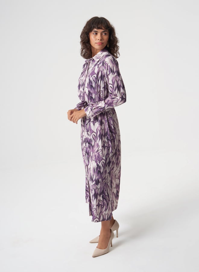 MIZALLE ELLIPSE PATTERNED SHIRT DRESS - Image 1
