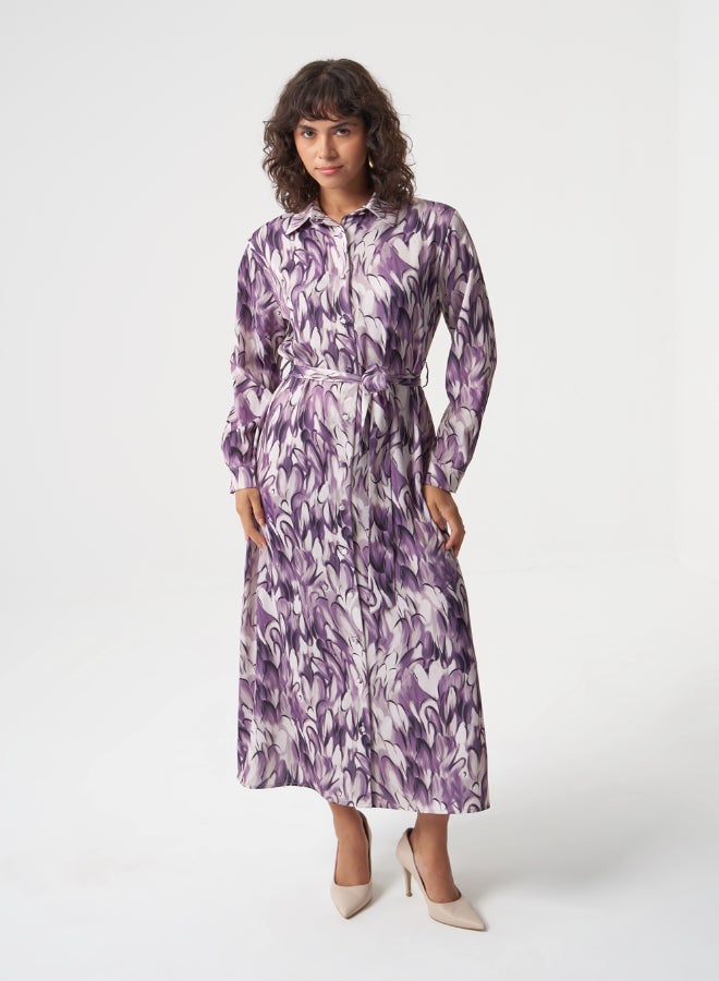 MIZALLE ELLIPSE PATTERNED SHIRT DRESS - Image 3