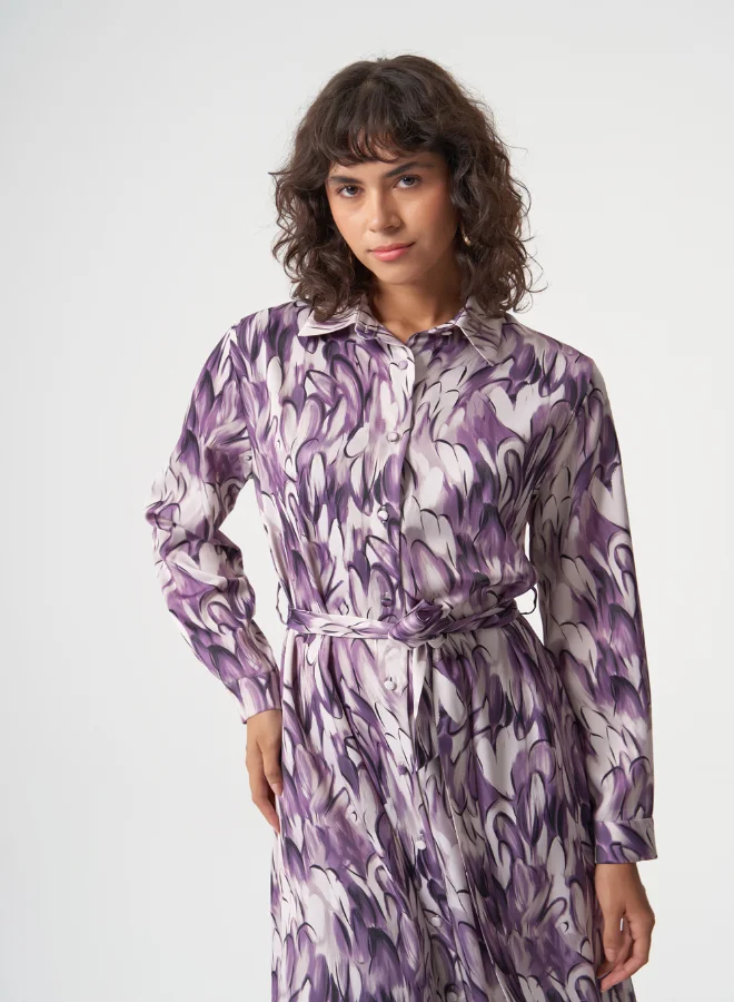 MIZALLE ELLIPSE PATTERNED SHIRT DRESS