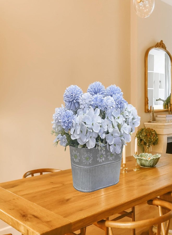 CANCLEAR Artificial Hydrangea Potted Flower, Silk Flowers Arrangement for Table Centerpieces Décor, Flower Bouquet for Wedding Decoration, Blue - Image 5
