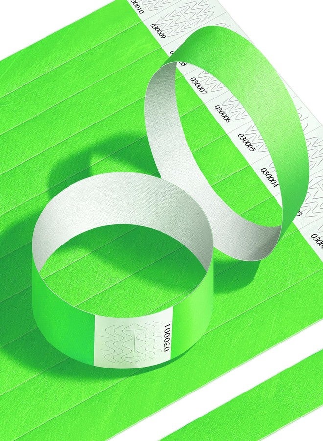 TsMADDTs 360 pcs Neon Green Paper Wristbands for Events Printable Wrist Bands - Image 1