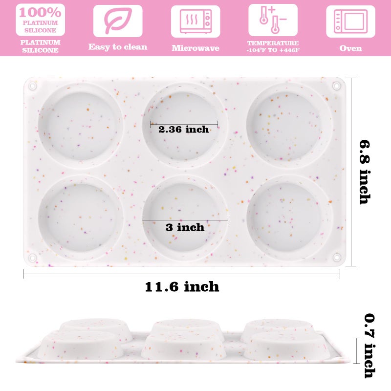 Sakolla 2 Pack 3 Tier Mini Cake Molds, 6 Cavity Silicone Cake Molds for Baking Cake Pop, Cakesicle, Brownie and Mousse (Confetti) - Image 3