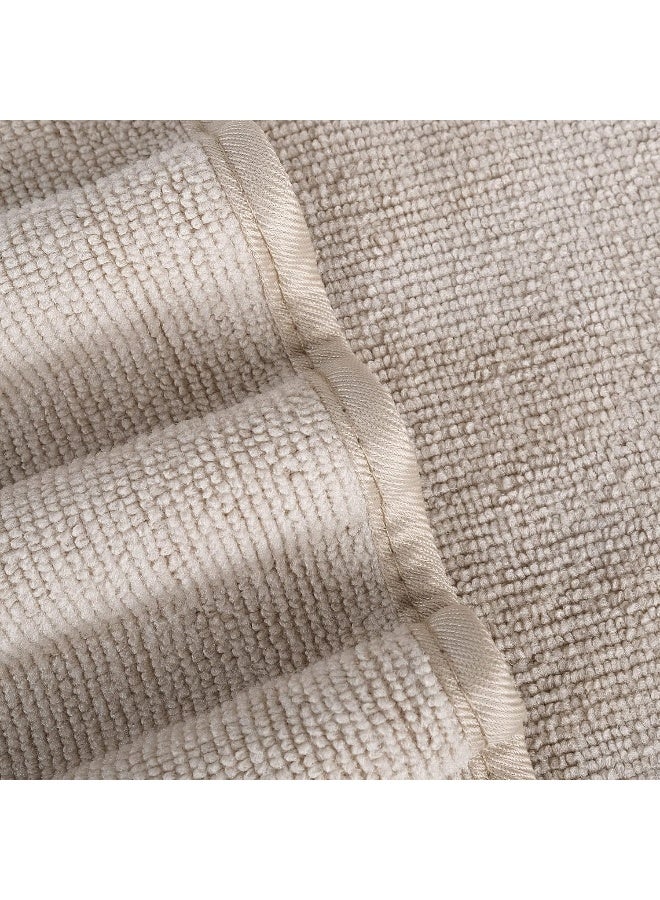 POLYTE Microfiber Quick Dry Lint Free Bath Towel 57 x 30 in Pack of 4 Beige - Image 4