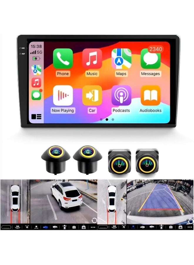 Vierex - Android Car Stereo Screen For Toyota Camry 2012-2014 With Apple Carplay Android Auto GPS, WiFi, AHD Backup Camera Included Fast Interface Touch Screen QLED (4+32GB 360 Camera) - Image 1