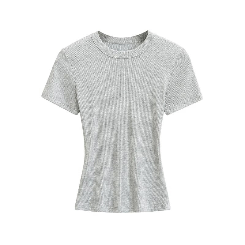 Women's Slim Fit Stretchy Short Sleeve Round Neck T-Shirt - Image 2