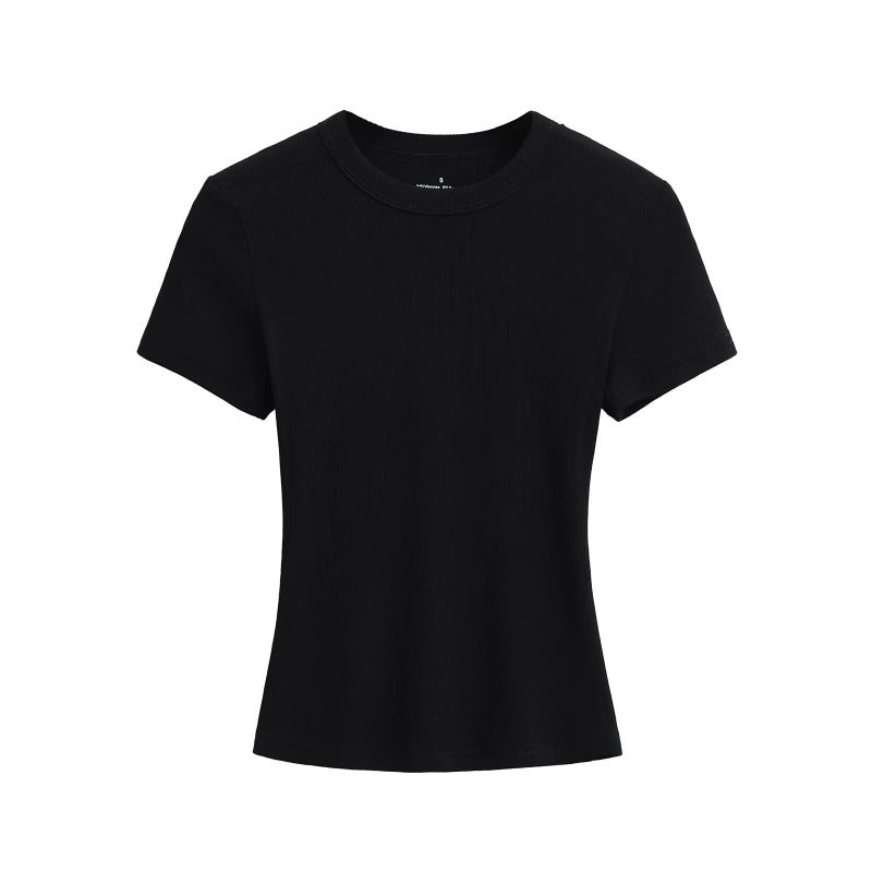 Women's Slim Fit Stretchy Short Sleeve Round Neck T-Shirt - Image 5