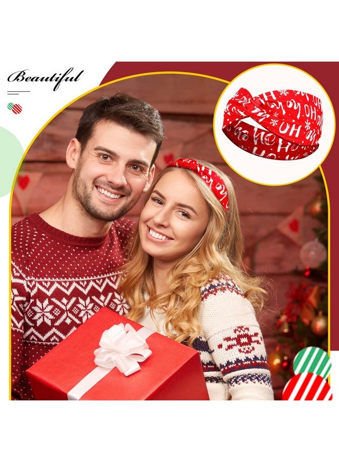 ميتلي 9 قطع من عصابات الرأس الملتوية لعيد الميلاد، عصابات رأس مرنة قابلة للتمدد، عصابات رأس عريضة منقوشة بتصميم كلاسيكي، إكسسوارات شعر عيد الميلاد للنساء والسيدات (أنماط منقوشة) - Image 4