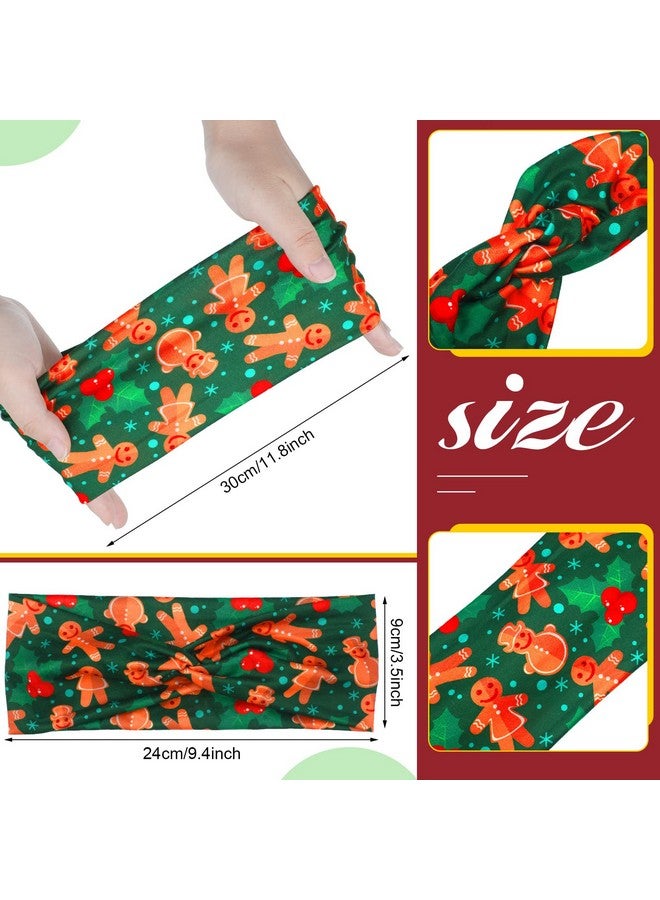 ميتلي 9 قطع من عصابات الرأس الملتوية لعيد الميلاد، عصابات رأس مرنة قابلة للتمدد، عصابات رأس عريضة منقوشة بتصميم كلاسيكي، إكسسوارات شعر عيد الميلاد للنساء والسيدات (أنماط منقوشة) - Image 3