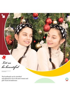 Mtlee 9 Pieces Christmas Twisted Headbands Christmas Stretchy Head Wrap Elastic Headbands Wide Retro Plaid Candy Christmas Hair Accessories for Women Ladies(Plaid Styles)  - Image 5
