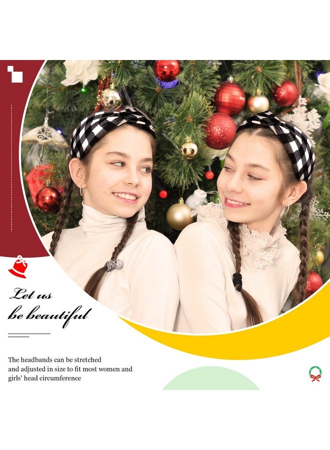 ميتلي 9 قطع من عصابات الرأس الملتوية لعيد الميلاد، عصابات رأس مرنة قابلة للتمدد، عصابات رأس عريضة منقوشة بتصميم كلاسيكي، إكسسوارات شعر عيد الميلاد للنساء والسيدات (أنماط منقوشة) - Image 5
