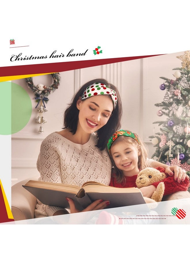 ميتلي 9 قطع من عصابات الرأس الملتوية لعيد الميلاد، عصابات رأس مرنة قابلة للتمدد، عصابات رأس عريضة منقوشة بتصميم كلاسيكي، إكسسوارات شعر عيد الميلاد للنساء والسيدات (أنماط منقوشة) - Image 2