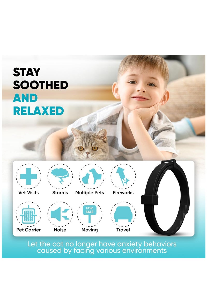 Furtey 4 Pack Calming Cat Collars Adjustable Cat Soothing Collar 30 Days Long Lasting Effect Cat Collar Calming Stress Relief Pet Calming Collar for Cats Suitable for Small Medium Large Cats - Image 3
